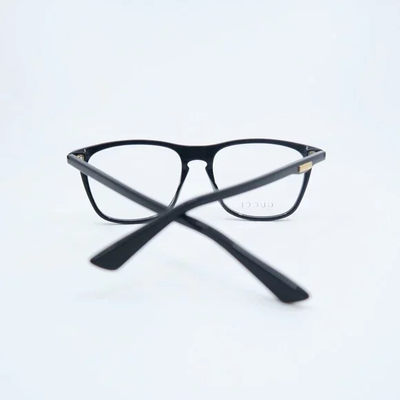 Gucci GG0332O 001 54mm Solid Black Gloss Acetate,New Men's Eyeglasses.
